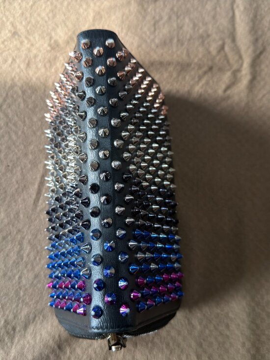 Christian Louboutin Black leather Panettone studded wallett - Picture 8 of 8